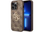 Guess Guhcp15L4Gmgbr Iphone 15 Pro 6.1 BrąZowy/Brown Custodia Rigida 4G Grande Logo In Metallo