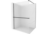 Mexen Kioto+ Parete Doccia Con Mensola Walk-In 110 X 200 Cm, Brina, Nero - 800-110-121-70-30