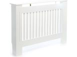 Copritermosifone Toboli Bianco 112 X 19 X 82 Cm, Copritermosifone In Mdf, Rivestimento In Legno Per Termosifoni Con Aspetto A Doghe