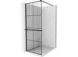 Mexen Kioto+ Parete Doccia Con Mensola Walk-In 80 X 200 Cm, Griglia Nera, Nero - 800-080-121-70-77