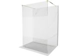 Mexen Kioto Parete Doccia Autoportante 100 X 200 Cm, Trasparente/Brina 8 Mm, Oro - 800-100-002-50-35