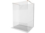 Mexen Kioto Parete Doccia Autoportante 100 X 200 Cm, Trasparente/Brina 8 Mm, Oro Rosa - 800-100-002-60-35