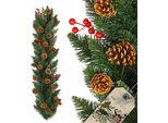 Ghirlanda Di Pini Kadax, Ghirlanda Decorativa, Ghirlanda Di Pini Con Pigne Lunga 115 Cm