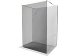 Mexen Kioto Parete Doccia Autoportante 100 X 200 Cm, Grafite 8 Mm, Oro - 800-100-002-50-40