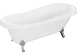Vasca Da Bagno Autoportante Retro 170X75 Cm Bianco Cromo