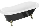 Vasca Da Bagno Autoportante Retro 170X75 Cm Oro Nero