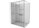 Mexen Kioto+ Parete Doccia Con Mensola Walk-In 80 X 200 Cm, Motivo Nero, Cromo - 800-080-121-01-78
