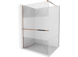 Mexen Kioto+ Parete Doccia Con Mensola Walk-In 120 X 200 Cm, Trasparente/Brina, Oro Rosa - 800-120-121-60-35