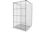 Mexen Kioto Parete Doccia Autoportante 100 X 200 Cm, Griglia Nera 8 Mm, Nero - 800-100-002-70-77