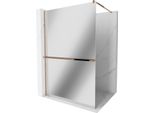 Mexen Kioto+ Paratia Doccia Con Mensola Walk-In 70 X 200 Cm, Specchio, Oro Rosa - 800-070-121-60-50