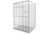 Mexen Kioto Parete Doccia Autoportante 140 X 200 Cm, Motivo Nero 8 Mm, Oro - 800-140-002-50-78