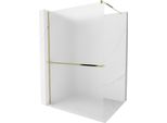 Mexen Kioto+ Parete Doccia Con Mensola Walk-In 110 X 200 Cm, Brinata, Oro - 800-110-121-50-30