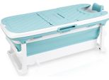 Tolletour Vasca Da Bagno Mobile Pieghevole Per Adulti Spa Sauna Vasca Da Bagno Mobile Con Copertura Blu 145Cm