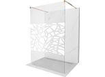 Mexen Kioto Parete Doccia Autoportante 110 X 200 Cm, Motivo Bianco 8 Mm, Oro Rosa - 800-110-002-60-85