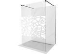 Mexen Kioto Parete Doccia Autoportante 110 X 200 Cm, Motivo Bianco 8 Mm, Nero - 800-110-002-70-85