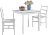 Homcom Set Da Pranzo Da 3, Tavolo Da Pranzo Con 2 Sedie, Set Da Sala Da Pranzo Per 2 Persone, Set Da Tavolo Per Cucina, Set Da Tavolo Per Soggiorno, Cucina, Salvaspazio Bianco, Legno Di Pino