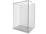 Mexen Kioto Parete Doccia Autoportante 130 X 200 Cm, Cornice Nera 8 Mm, Dorata - 800-130-002-50-70