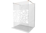Mexen Kioto Parete Doccia Autoportante 130 X 200 Cm, Motivo Bianco 8 Mm, Oro Rosa - 800-130-002-60-85