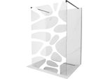 Mexen Kioto Parete Doccia Autoportante 100 X 200 Cm, Onda Bianca 8 Mm, Nera - 800-100-002-70-97