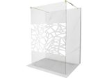 Mexen Kioto Parete Doccia Autoportante 110 X 200 Cm, Motivo Bianco 8 Mm, Oro - 800-110-002-50-85