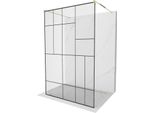 Mexen Kioto Parete Doccia Autoportante 120 X 200 Cm, Motivo Nero 8 Mm, Oro - 800-120-002-50-78