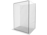Mexen Kioto Pannello Doccia Autoportante 110 X 200 Cm, Cornice Nera 8 Mm, Bianco - 800-110-002-20-70