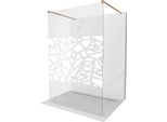 Mexen Kioto Parete Doccia Autoportante 100 X 200 Cm, Motivo Bianco 8 Mm, Rame Spazzolato - 800-100-002-65-85