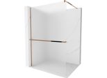 Mexen Kioto+ Parete Doccia Con Mensola Walk-In 120 X 200 Cm, Brinata, Oro Rosa - 800-120-121-60-30