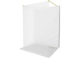 Mexen Kioto Parete Doccia Autoportante 100 X 200 Cm, Brina 8 Mm, Oro Spazzolato - 800-100-002-55-30