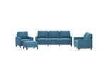 Vidaxl Set Divano 4 Pezzi Con Cuscini In Velluto Blu