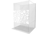 Mexen Kioto Parete Doccia Autoportante 130 X 200 Cm, Motivo Bianco 8 Mm, Bianco - 800-130-002-20-85