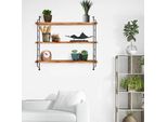 Scaffale A Muro A 3 Livelli Scaffale A Muro Galleggiante Scaffale Appeso Scaffale Decorativo Legno/Metallo Per Soggiorno Cucina Corridoio Scaffali Per Pareti