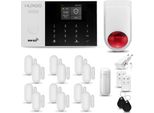 Huxgo HXA005 Sistema Di Allarme Casa Wifi + Gsm 2G Con Sirena Wireless Sistema Di Allarme Con Sensore Di Movimento E 12X Sensore Porta-Finestra, Sistema Di Allarme Per Appartamento, Casa, Garage, Tuya Smartlife App