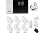Huxgo HXA005 Sistema Di Allarme Casa Wifi + Gsm 2G Con Sirena Sistema Di Allarme Con Sensore Di Movimento E 12X Sensore Porta-Finestra, Sistema Di Allarme Per Appartamento, Casa, Garage, Tuya Smartlife App