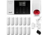 Huxgo HXA005 Sistema Di Allarme Casa Wifi + Gsm 2G Con Sirena Wireless Sistema Di Allarme Con 12X Sensore Di Movimento E Sensore Porta-Finestra, Sistema Di Allarme Per Appartamento, Casa, Garage, Tuya Smartlife App