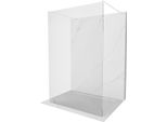 Mexen Kioto Parete Doccia Autoportante 180 X 200 Cm, Trasparente 8 Mm, Bianco - 800-180-002-20-00