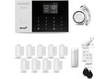 Huxgo HXA005 Sistema Di Allarme Casa Wifi + Gsm 2G Con Sirena Sistema Di Allarme Con Sensore Di Movimento E 9X Sensore Porta-Finestra, Sistema Di Allarme Per Appartamento, Casa, Garage, Tuya Smartlife App