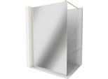 Mexen Kioto Parete Doccia Walk-In 70 X 200 Cm, Specchio 8 Mm, Oro Spazzolato - 800-070-101-55-50
