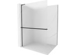 Mexen Kioto+ L Parete Doccia Con Mensola Walk-In 110 X 200 Cm, Brina, Nero - 800-110-123-70-30