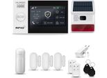 Huxgo HXA007 Sistema Di Allarme Casa Wifi + Gsm 4G Con Sirena Wireless, Sistema Di Allarme Con 1X Sensore Di Movimento E 3X Sensore Porta-Finestra, Sistema Di Allarme Per Appartamento, Casa, Garage, App Tuya Smartlife