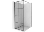 Mexen Kioto Parete Doccia Walk-In 80 X 200 Cm, Griglia Nera 8 Mm, Grigio Canna Di Fucile Spazzolato - 800-080-101-66-77