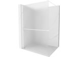 Mexen Kioto+ Parete Doccia Con Mensola Walk-In 140 X 200 Cm, Brina, Bianco - 800-140-121-20-30