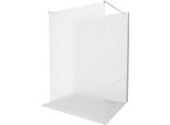 Mexen Kioto Parete Doccia Autoportante 130 X 200 Cm, Ghiaccio 8 Mm, Nichel Spazzolato - 800-130-002-97-30