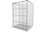 Mexen Kioto Pannello Doccia Autonomo 160 X 200 Cm, Griglia Nera 8 Mm, Nero - 800-160-002-70-77