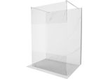 Mexen Kioto Parete Doccia Autoportante 120 X 200 Cm, Trasparente/Smerigliato 8 Mm, Nichel Spazzolato - 800-120-002-97-35