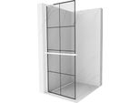 Mexen Kioto+ L Parete Doccia Con Mensola Walk-In 80 X 200 Cm, Griglia Nera, Bianca - 800-080-123-20-77
