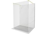 Mexen Kioto Parete Doccia Autoportante 180 X 200 Cm, Trasparente 8 Mm, Oro Spazzolato - 800-180-002-55-00