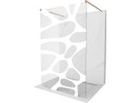Mexen Kioto Parete Doccia Indipendente 130 X 200 Cm, Onda Bianca 8 Mm, Rame Spazzolato - 800-130-002-65-97