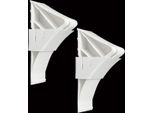 2X Cuneo Per Ruote Cuneo Per Ruote Auto Rimorchio Caravan Bianco Con Supporto