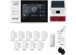 Huxgo HXA007 Sistema Di Allarme Casa Wifi + Gsm 4G Con Sirena Wireless, Sistema Di Allarme Con 1X Sensore Di Movimento E 9X Sensore Porta-Finestra, Sistema Di Allarme Per Appartamento, Casa, Garage, Tuya Smartlife App